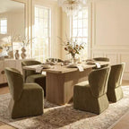 Ensemble de salle à manger Yutthana Modern 7 pièces en bois et métal avec chaises rembourrées
