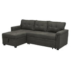 Canapé d'angle réversible convertible avec lit gigogne, méridienne de rangement et pieds durables