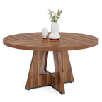 Table de salle à manger ronde de 47 pouces pour 4 personnes, table de ferme en bois pour cuisine, salle à manger et salon