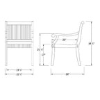 Chaise de salle à manger d'extérieur Sonoma Lane Rockport en bois de teck beige - Résistante aux intempéries avec coussin en mousse
