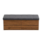 Banc de rangement pour chaussures, meuble à chaussures avec assise rembourrée et deux portes pour entrée