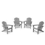 Lot de 4 chaises Adirondack en résine plastique - EDYO LIVING