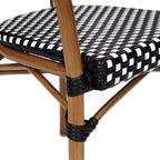 Lot de 4 chaises bistrot Lourdes Thonet empilables avec accoudoirs, en rotin PE et cadre en aluminium, pour l'intérieur et l'extérieur, de la marque Flash Furniture