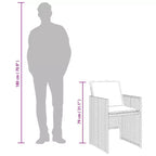 vidaXL Ensemble de salle à manger d'extérieur avec coussins, table et chaises de jardin, résine tressée gris