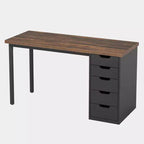 Bureau d'ordinateur Lantine avec 5 tiroirs, bureau moderne et simple de 119 cm pour la maison, le bureau et l'étude, idéal pour les petits espaces