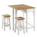 Ensemble de salle à manger 3 pièces avec table à abattants en pin massif