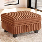 Belffin Pouf en Velours Côtelé avec Rangement, Pouf pour Canapé Modulaire Sectionnel