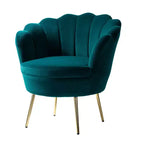 Fauteuil baril confortable avec pieds en métal doré, fauteuil d'appoint pour salon