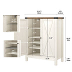 Meuble de rangement pour chaussures Moasis à 5 niveaux et 20 paires avec portes doubles pour entrée
