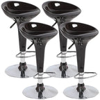 Tabouret de bar pivotant en plastique chromé réglable en hauteur