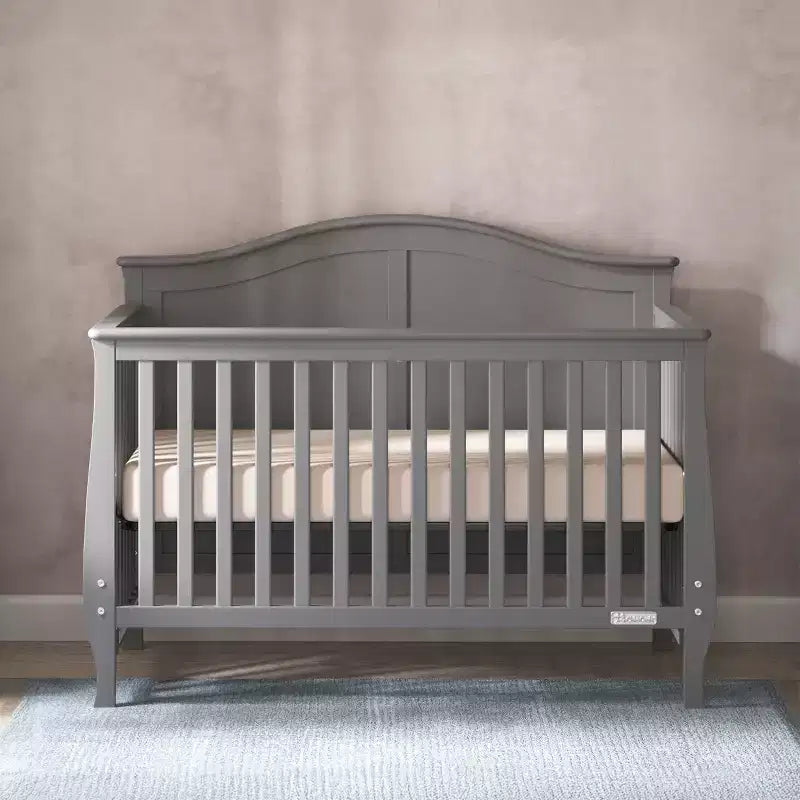 Lit de bébé convertible 4-en-1, se transforme en lit de jour, lit de tout-petit et lit double, 3 positions de matelas, finition sans danger pour bébé