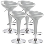 Tabouret de bar pivotant en plastique chromé réglable en hauteur
