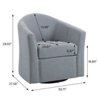 Lot de 2 fauteuils d’appoint modernes pivotants en forme de tonneau, rembourrés, pour le salon