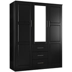 Armoire Palace Imports Cosmo à 3 portes en bois massif à 100 %, avec portes en bois massif ou miroirs