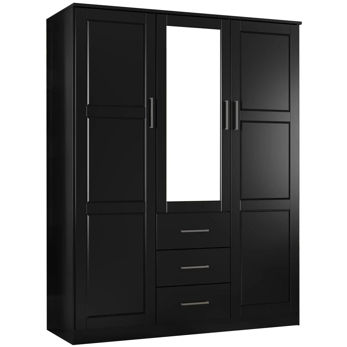 Armoire Palace Imports Cosmo à 3 portes en bois massif à 100 %, avec portes en bois massif ou miroirs