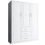 Armoire Palace Imports Cosmo à 3 portes en bois massif à 100 %, avec portes en bois massif ou miroirs