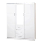 Armoire Palace Imports Cosmo à 3 portes en bois massif à 100 %, avec portes en bois massif ou miroirs