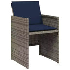 vidaXL Ensemble de salle à manger d'extérieur avec coussins, table et chaises de jardin, résine tressée gris