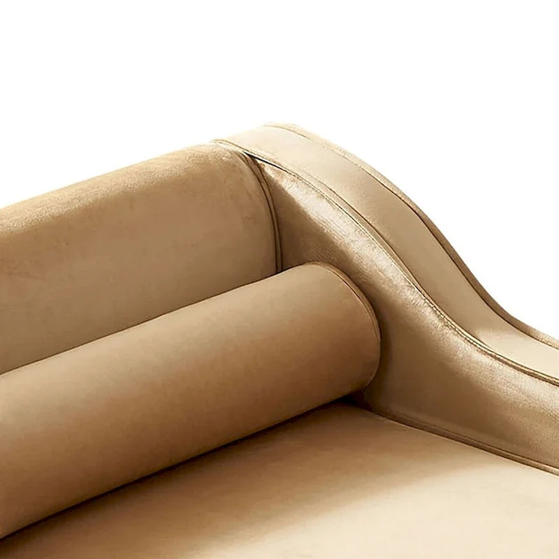 Fauteuil méridienne de rangement élégant français en velours avec coussin
