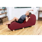 Fauteuil inclinable Avana pour l'étirement et la relaxation, pieds en bois d'hévéa, similicuir - Gris sous-marin