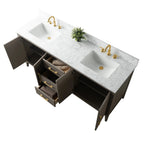 Meuble-lavabo de salle de bain Vanity Art 72 po à double vasque avec dessus en marbre reconstitué