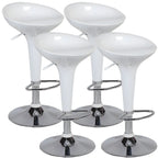 Tabouret de bar pivotant en plastique chromé réglable en hauteur