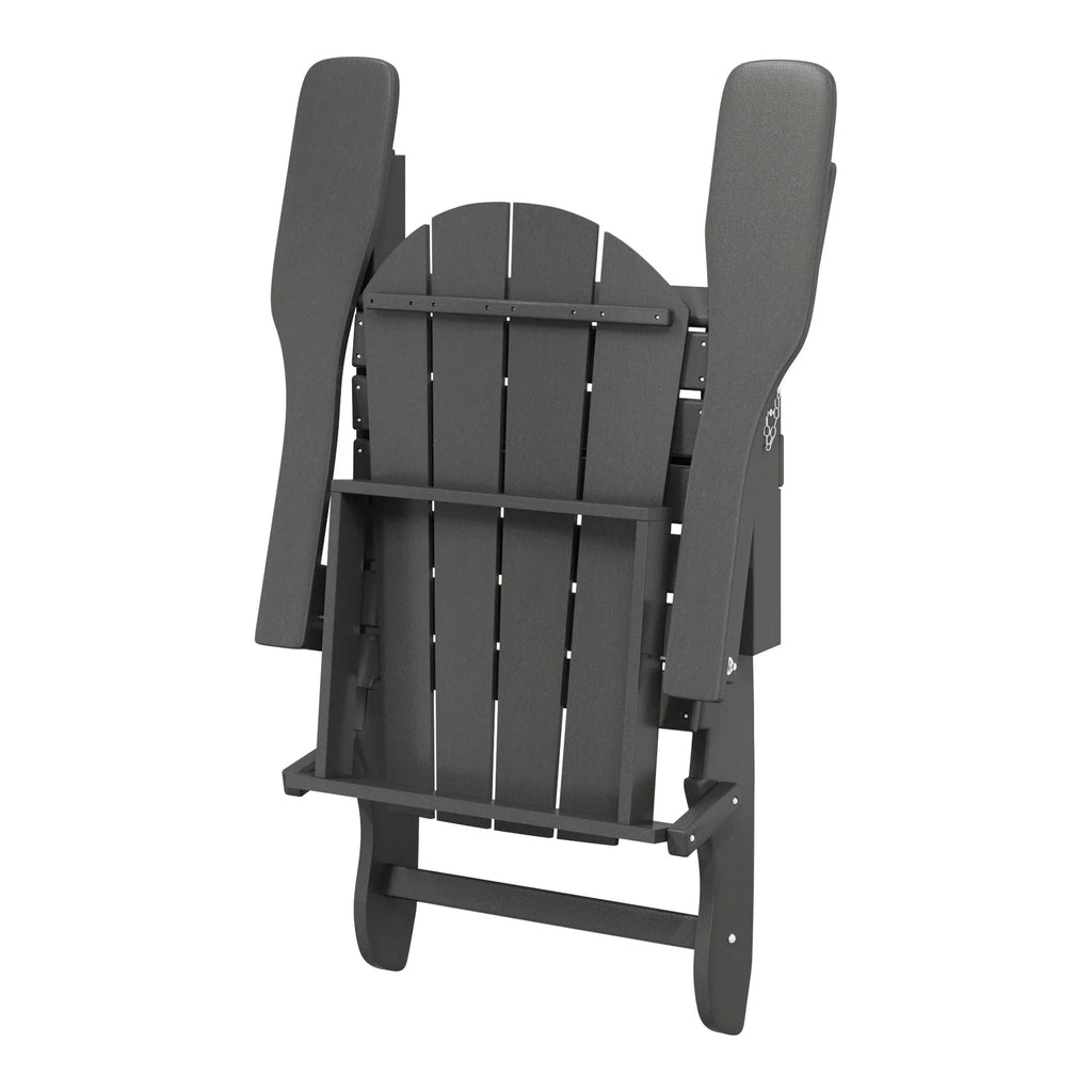 Chaise Adirondack pliante d'extérieur tout temps Polytrends Laguna résistante à la décoloration pour patio