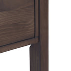 Console en bois massif de 152 cm avec 3 tiroirs, style contemporain, coloris noyer chaud