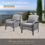 HOMLUX Lot de 2 chaises de patio en osier, ensemble de chaises d'extérieur tout temps à dossier haut en rotin