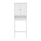 Meuble de toilette sur pied de toilette style ferme avec étagères et portes à fermeture magnétique