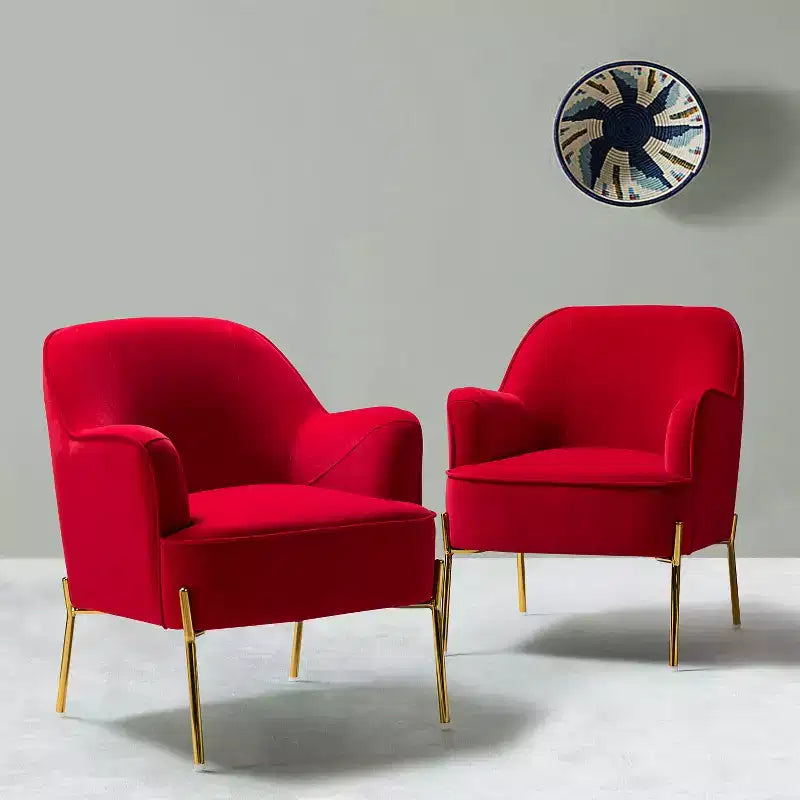 Fauteuil de salon confortable Odo en velours avec assise rembourrée, lot de 2 | Karat Home