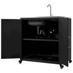 Évier de cuisine d'extérieur mobile, station évier de cuisine modulaire de patio avec armoire