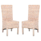 Lot de 2 chaises de salle à manger en osier naturel 48L x 56P x 104H cm, style bohème côtier