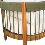 Christopher Knight Home Fauteuil club de patio Clifton en acacia rustique et corde, rembourré avec dossier incurvé