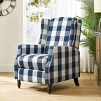Fauteuil inclinable manuel "push-back" de style Mid-Century Modern avec dossier à oreilles