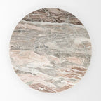 Table à manger ronde Allyson marron moyen avec piédestal en marbre rose - 42.0L x 42.0P x 30.0H