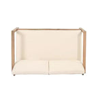 Ensemble de meubles de patio en bois d'acacia, ensemble de conversation extérieur avec table basse et coussins moelleux pour jardin, véranda et balcon, Beige - Merax