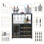 DobleePy Armoires de bar, armoires à vin, buffets, étagères réglables, adaptées aux petits meubles de bar dans les cuisines et les restaurants, couleur rétro