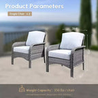 HOMLUX Lot de 2 chaises de patio en osier, ensemble de chaises d'extérieur tout temps à dossier haut en rotin