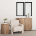 Meuble d'appoint en bois massif marron clair