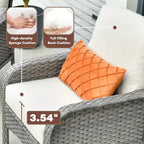 HOMLUX Lot de 2 chaises de patio en osier, ensemble de chaises d'extérieur tout temps à dossier haut en rotin