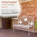 Banc de jardin classique en métal 2 places Alpine Corporation 44 L pour intérieur/extérieur