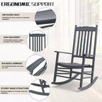 Karl Home | Fauteuil à bascule de patio en bois massif de 24 pouces