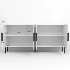Meuble TV blanc Chic Elegance 63 pouces – Convient aux téléviseurs jusqu'à 65 pouces – 63 pouces de largeur