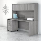 Bureau de 72 po avec huche et caisson mobile à 3 tiroirs