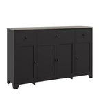 Buffet de cuisine de 55" avec 3 tiroirs et 4 portes, étagère réglable, meuble de rangement pour salle à manger et salon