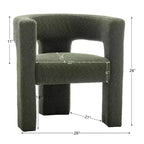Ensemble de 2 fauteuils rembourrés en tissu bouclette à accoudoirs carrés de 71 cm de large - Kinwell