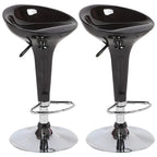 Tabouret de bar pivotant en plastique chromé réglable en hauteur