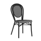 Chaise empilable de bistrot Thonet commerciale intérieure/extérieure Flash Furniture Lourdes, rotin synthétique et cadre en aluminium