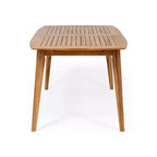 Ensemble de salle à manger d'extérieur 7 pièces extensible avec chaises empilables, table en bois d'acacia